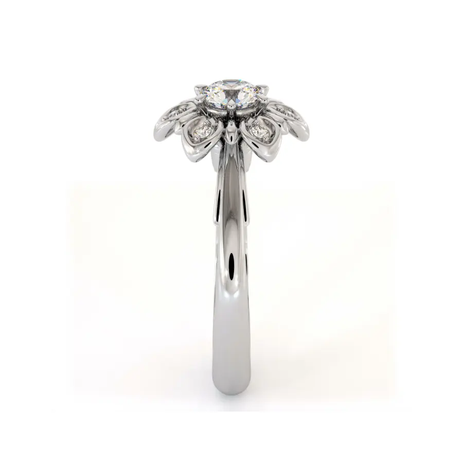 Floral Set Diamond Engagement Ring