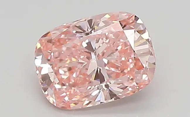 0.70ct FANCY VIVID  PINK VVS1 Cushion (IGI)
