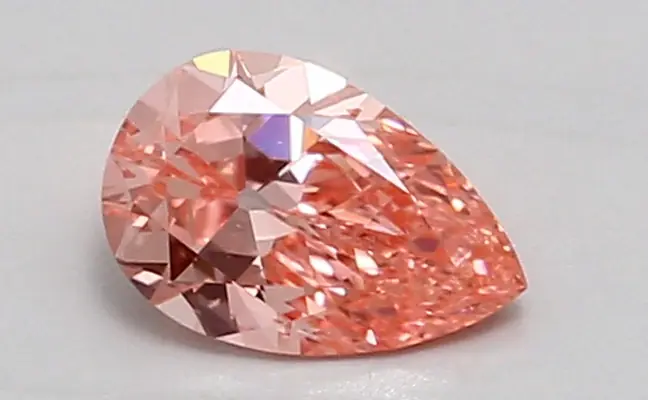 0.69ct FANCY VIVID  PINK VVS2 Pear (IGI)
