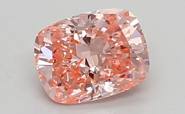 0.67ct FANCY VIVID  PINK VVS2 Cushion (IGI)