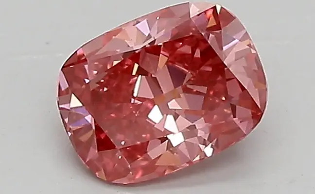 0.65ct FANCY VIVID  PINK VS2 Cushion (IGI)
