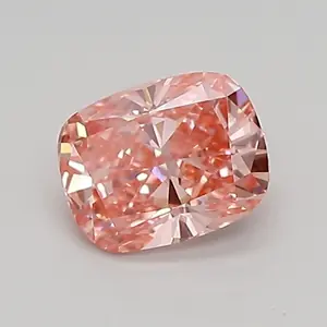 0.59ct FANCY VIVID  PINK VVS2 Cushion (IGI)