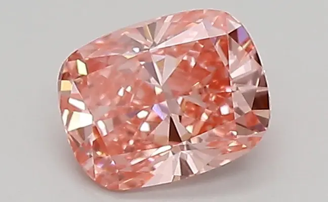 0.59ct FANCY VIVID  PINK VVS2 Cushion (IGI)