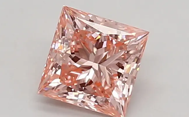 0.59ct FANCY VIVID  PINK VVS2 Princess (IGI)