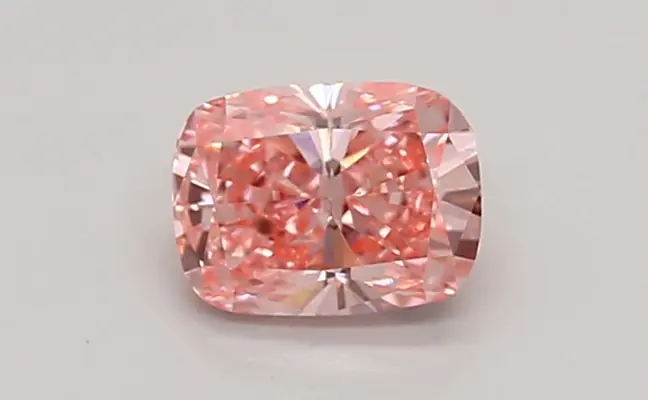 0.53ct FANCY VIVID  PINK VVS2 Cushion (IGI)