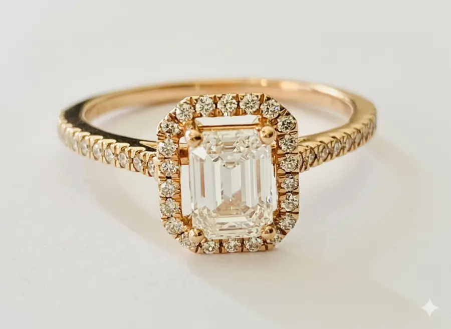 Near-Carat Romance 0.93 CT Natural Diamond Ring in Solid Rose Gold