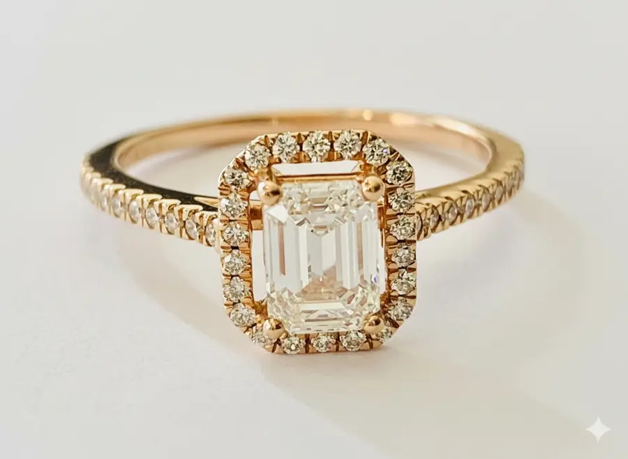 Near-Carat Romance 0.93 CT Natural Diamond Ring in Solid Rose Gold