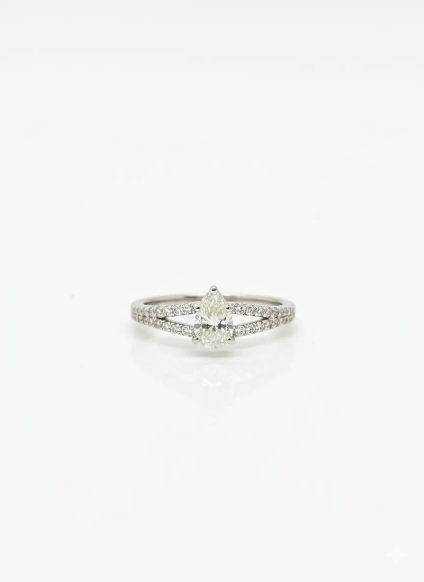 Icy Brilliance: 0.74 Carat Natural Diamond Solitaire Ring