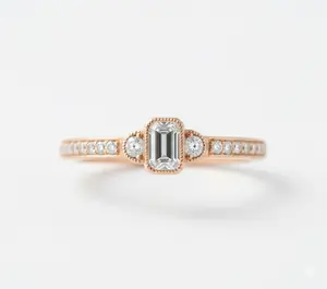 Sunlit Sparkle: 0.46 CT Natural Diamond Solitaire Ring in Warm Yellow Gold
