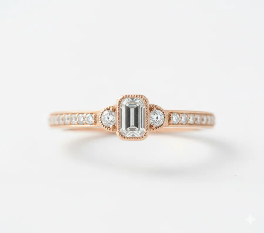 Sunlit Sparkle: 0.46 CT Natural Diamond Solitaire Ring in Warm Yellow Gold