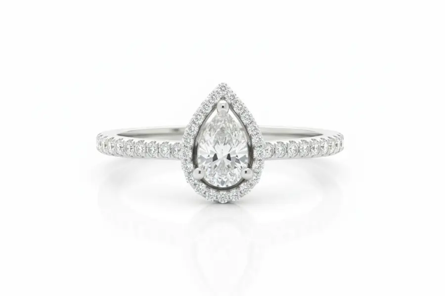 Dainty 0.51 CT Natural Diamond Solitaire Ring - Solid White Gold