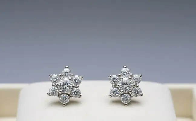 Starlight Cluster" 18K White Gold & Diamond Snowflake Stud Earrings (0.65ct DWT)