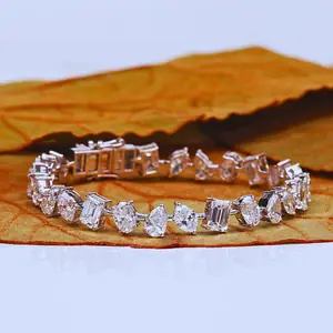 Multi-Shaped Lab Grown Diamonds Tennis Bracelet