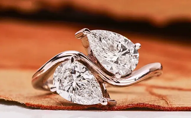Pear Cut Toi Et Moi Lab Grown Diamond Ring