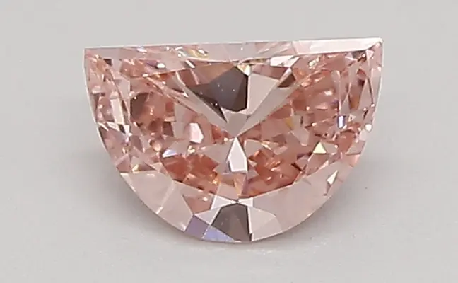 0.38ct FANCY VIVID  PINK VVS2 Half Moon (IGI)