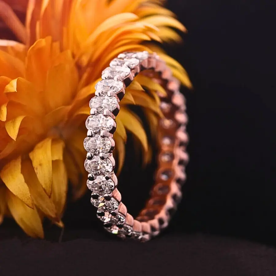 Oval Diamond Full Eternity Band Ring