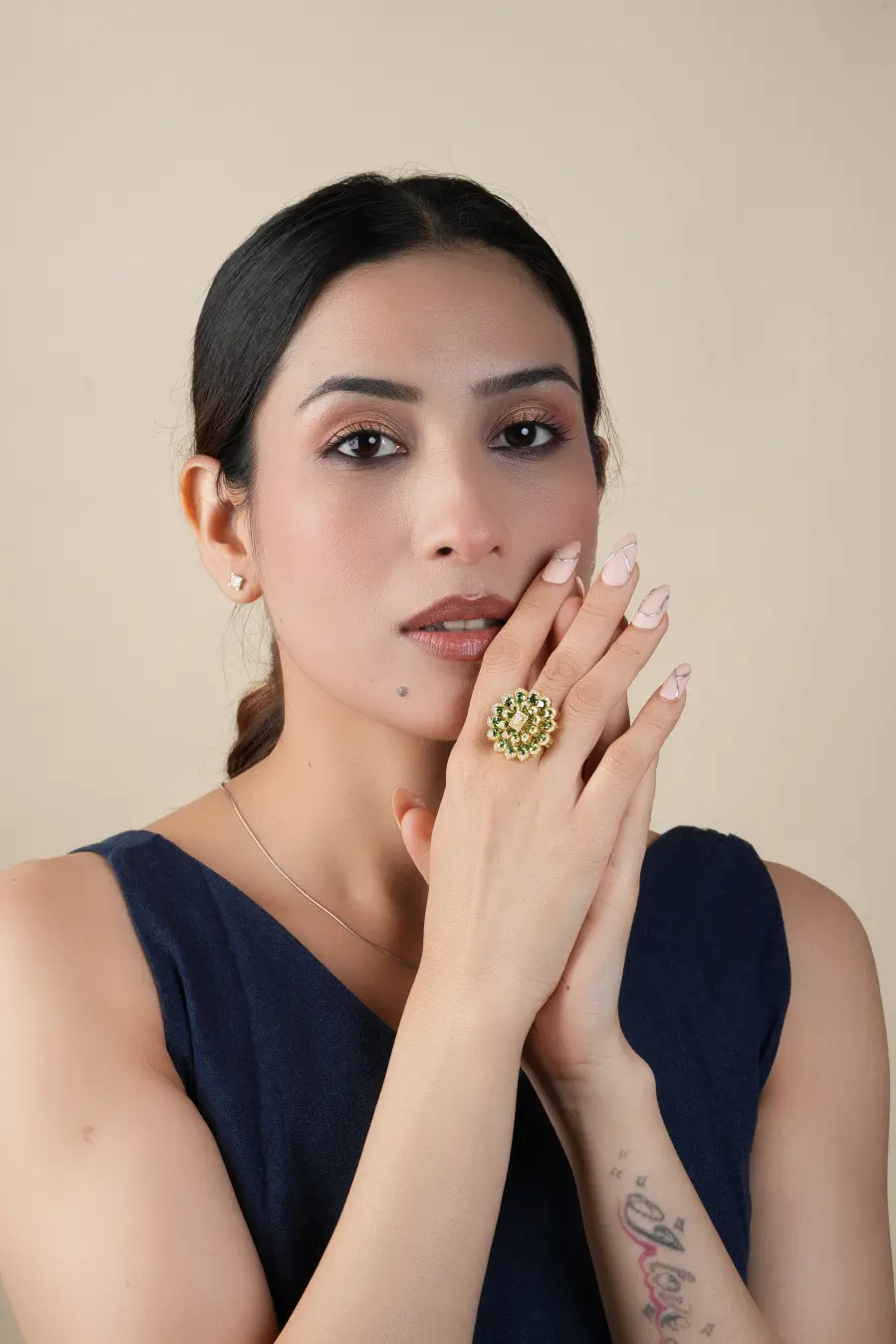 Pear-Shaped Emerald Cut Vintage Diamond Ring for Wedding