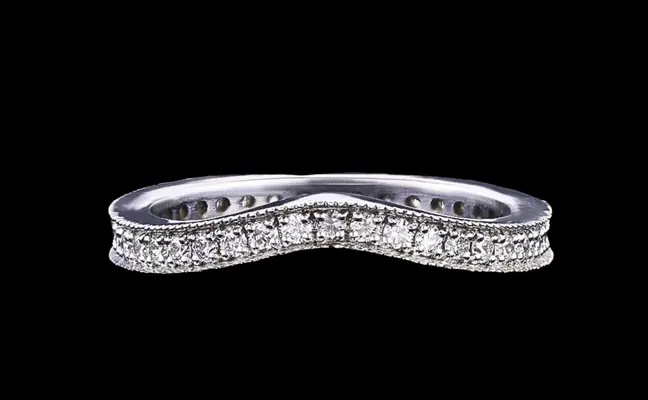 Curved Pavé Lab Grown Diamond Wedding Ring