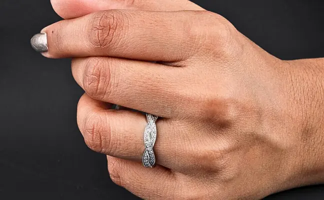Twisted Diamond Eternity Band Ring