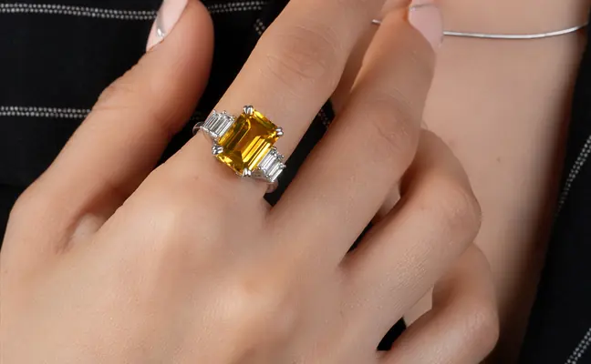 Round Ruby Lab Grown Diamond Engagement Ring