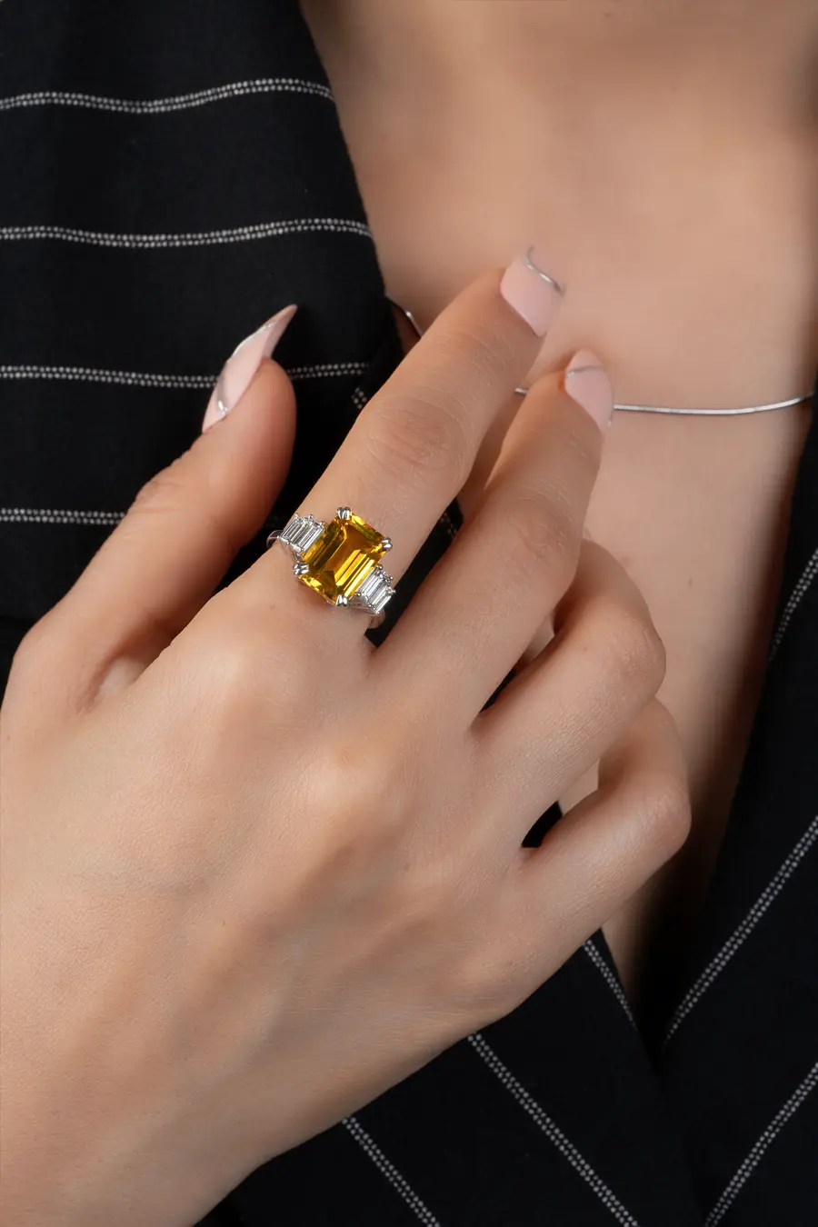 Round Ruby Lab Grown Diamond Engagement Ring