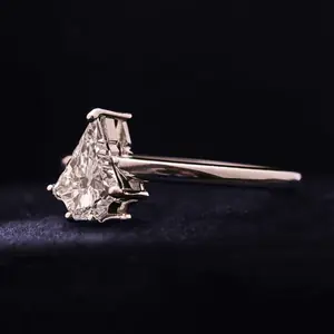 Unique Christmas Tree Cut Diamond Solitaire Ring