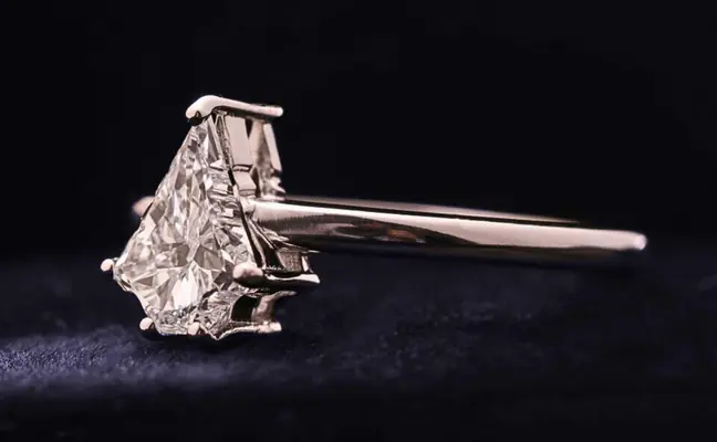 Unique Christmas Tree Cut Diamond Solitaire Ring
