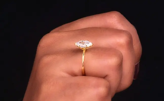 Dutch Marquise Lab Grown Diamond Solitaire Ring