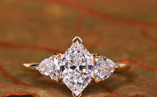 Dutch Marquise Cut Three Stone Lab Grown Diamond Engagement Ring