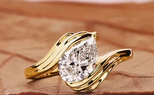 Pear Cut Lab Grown Diamond Bypass Ring