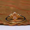 Orange Pear Cut Lab Grown Diamond Ring with Round Side Diamonds, image 4