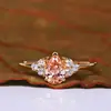 Orange Pear Cut Lab Grown Diamond Ring with Round Side Diamonds, image 5