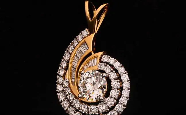 Luxury 3 Carat Lab Grown Diamond Halo Pendant with Round & Baguette Diamonds