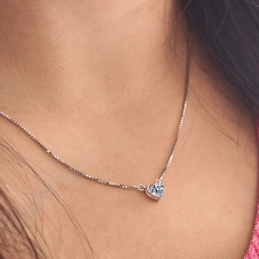1.00 Carat Heart Shape Lab Grown Diamond Pendant