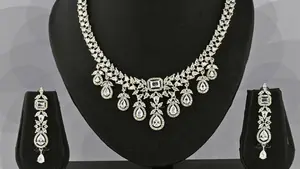 Statement Pear Drop Lab Grown Diamond Necklace & Earrings Set