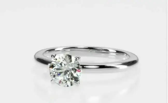 1.01 Carat Round Natural Diamond Solitaire Ring