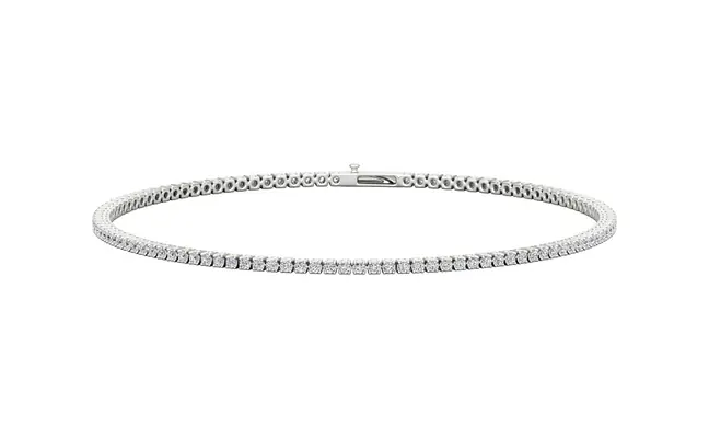 Four Prong 1 CT TW Natural Diamond Tennis Bracelet