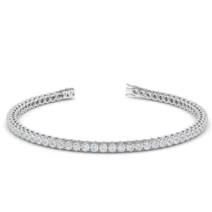 Four Prong 3 CT TW Natural Diamond Tennis Bracelet