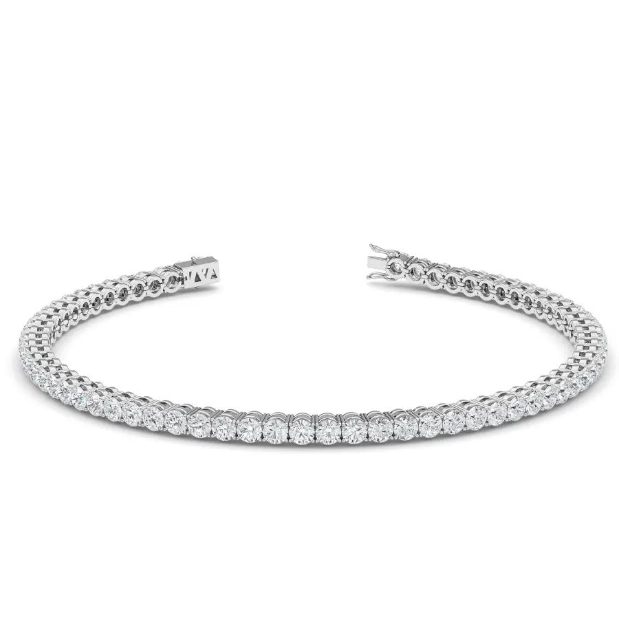 Four Prong 3 CT TW Natural Diamond Tennis Bracelet