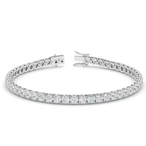 Four Prong 8 CT TW Natural Diamond Tennis Bracelet