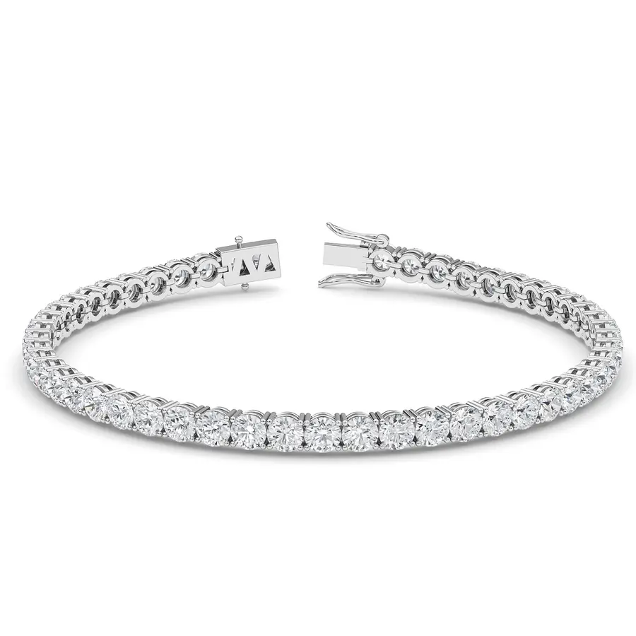 Four Prong 10 CT TW Natural Diamond Tennis Bracelet