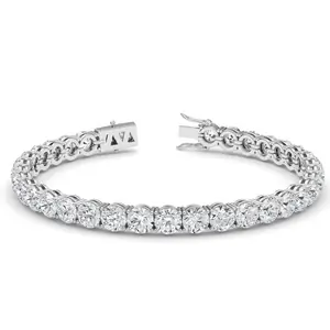 Four Prong 11 CT TW Natural Diamond Tennis Bracelet