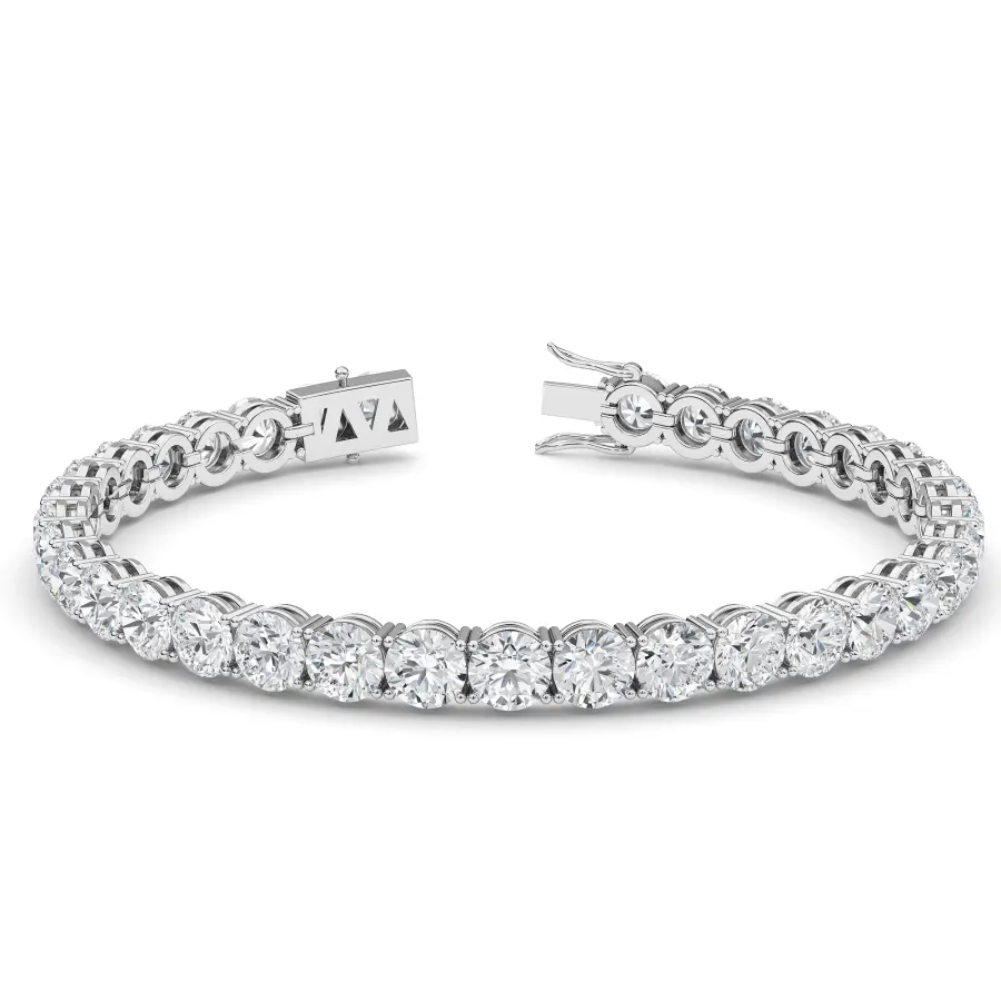 Four Prong 12 CT TW Natural Diamond Tennis Bracelet
