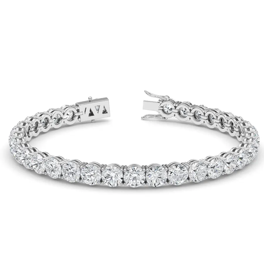 Four Prong 12 CT TW Natural Diamond Tennis Bracelet