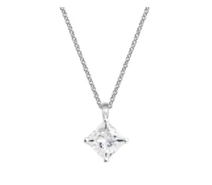 Prong-Set, Floating 1.00 Carat Princes Cut Solitaire Pendant
