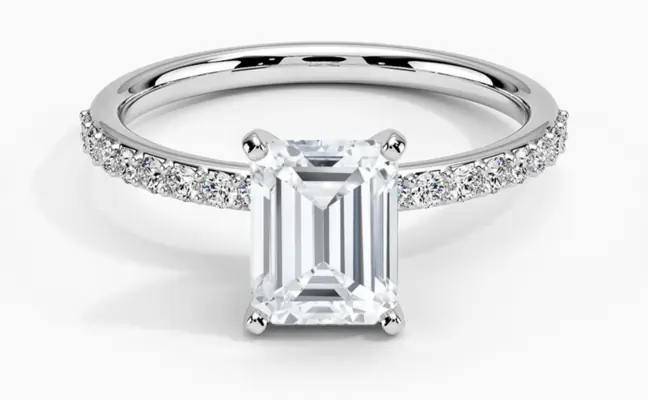 2.25 Carat Emerald Cut Diamond Engagement Ring