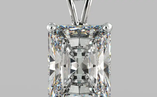 CaratX 1.00 CTW Radiant Cut Diamond Pendant in 4 Prong Basket Setting