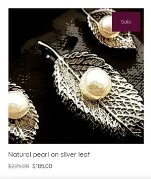 Simayaz Natural White Pearl on Elegant Sterling Silver Leaf
