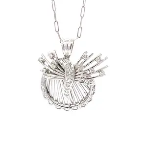 14K white gold pendant