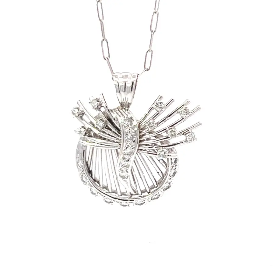 14K white gold pendant